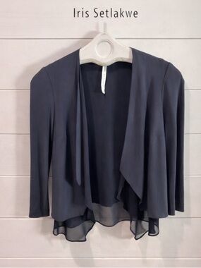 IRIS SETLAKWE – Draped Navy Cardigan – XS